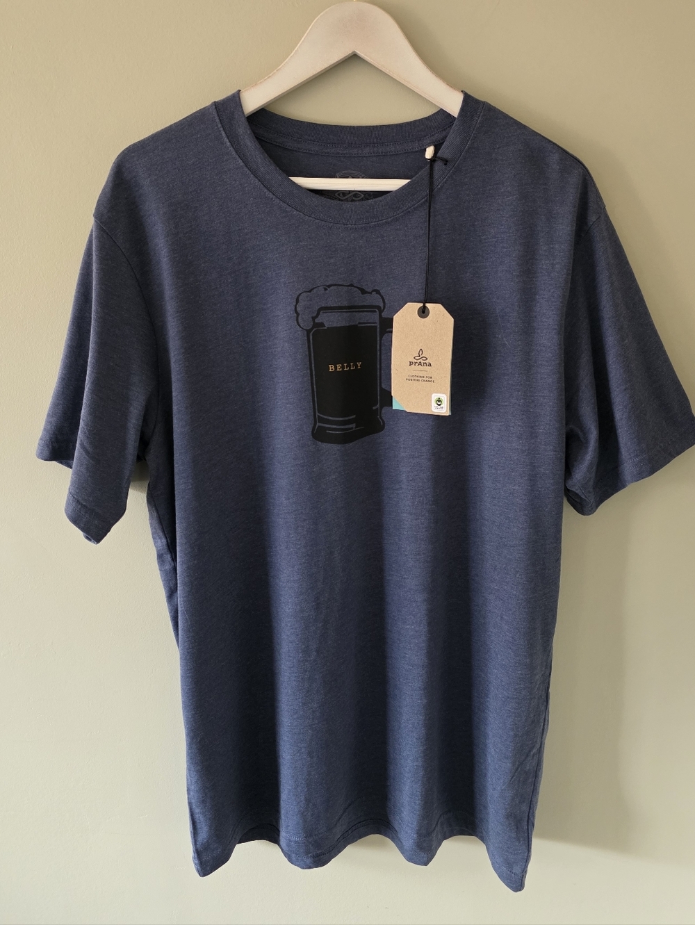 NWT Prana Beer Belly Graphic T-Shirt Size L Casual Festival Concert Loungewear